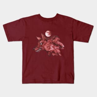 Moon wakes the wolf Kids T-Shirt